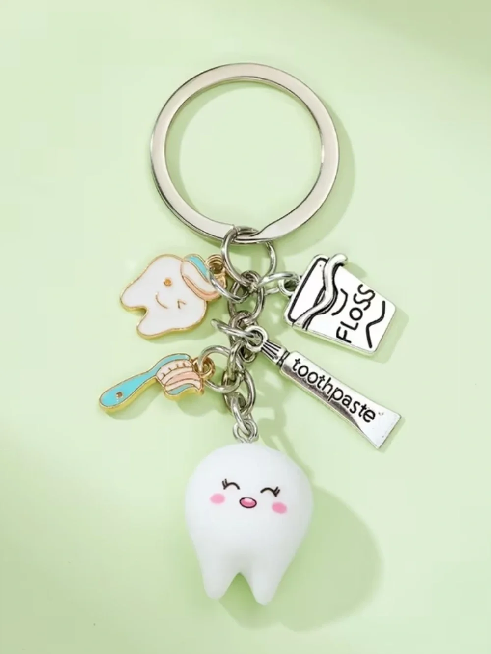Tooth & Toothpaste Keychain - Bag Charm